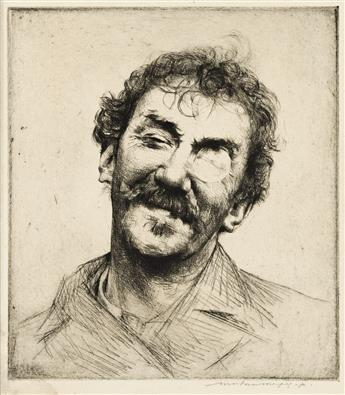 MORTIMER MENPES Three portraits of James A. M. Whistler.